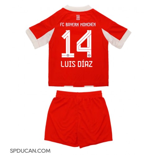 Dječji Nogometni Dres Bayern Munich Luis Diaz #14 Domaci 2025-26 Kratak Rukav (+ Kratke hlače)